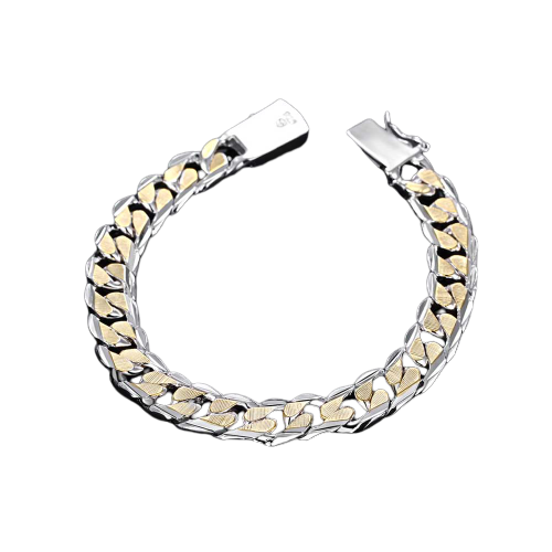 Sterling Silver Thick Cuban Chain Bracelet