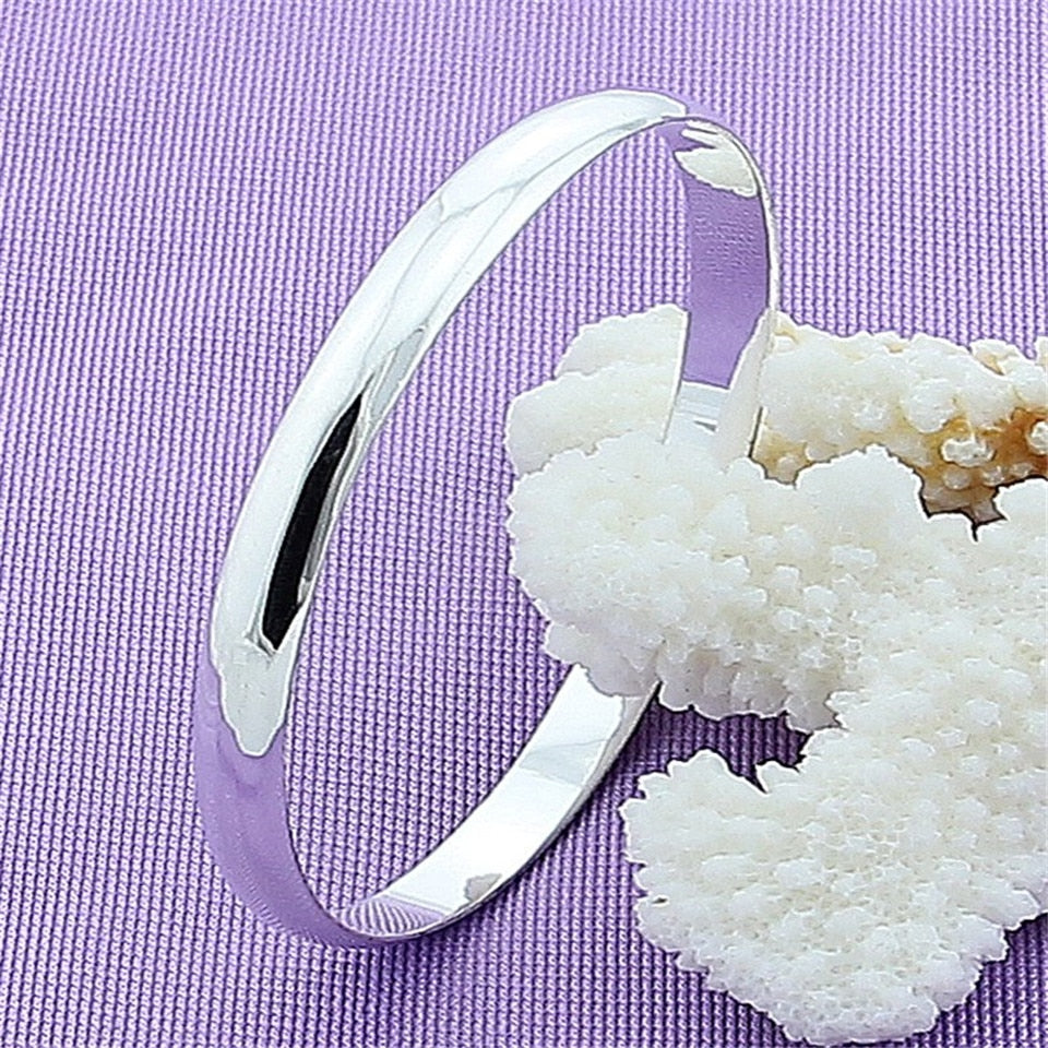 Sterling Silver Smooth Solid Bracelet Bangle