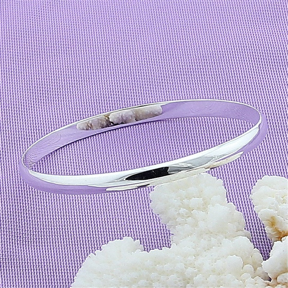 Sterling Silver Smooth Solid Bracelet Bangle