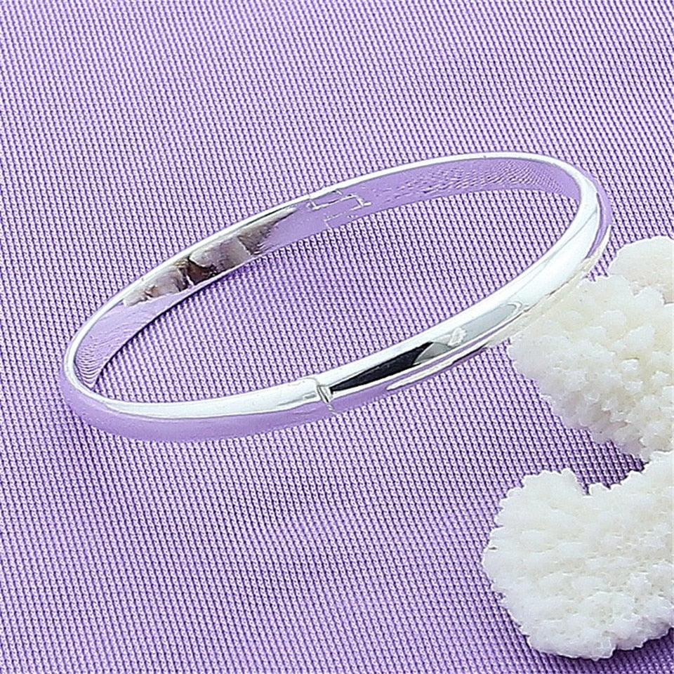 Sterling Silver Smooth Solid Bracelet Bangle