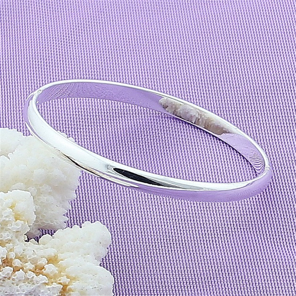 Sterling Silver Smooth Solid Bracelet Bangle