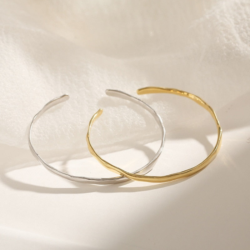 Sterling Silver Irregular Cuff Bracelet