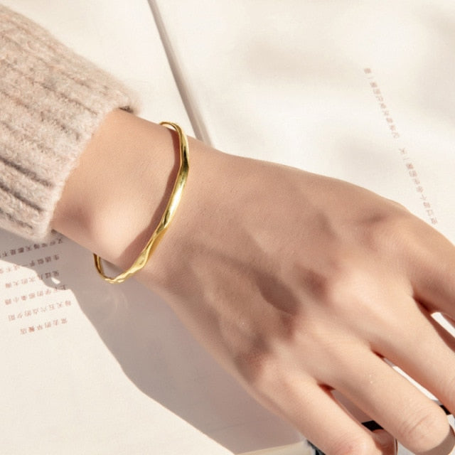 Sterling Silver Irregular Cuff Bracelet
