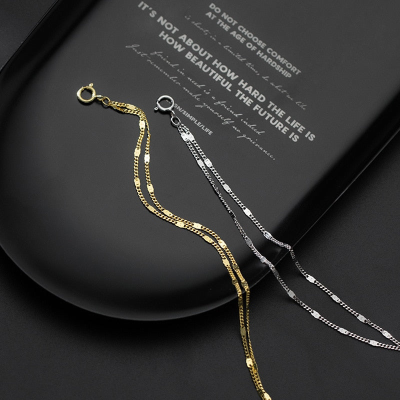 Sterling Silver Simple Double-layer Bracelet