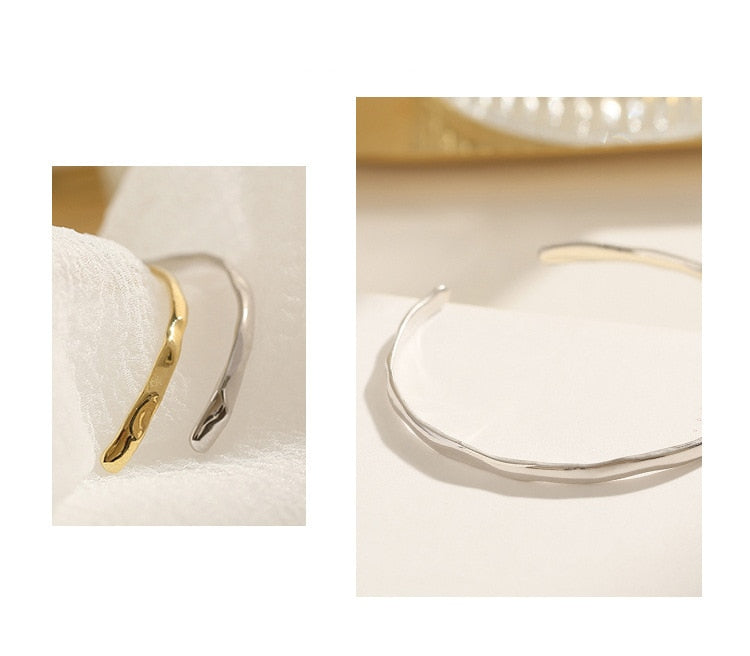 Sterling Silver Irregular Cuff Bracelet